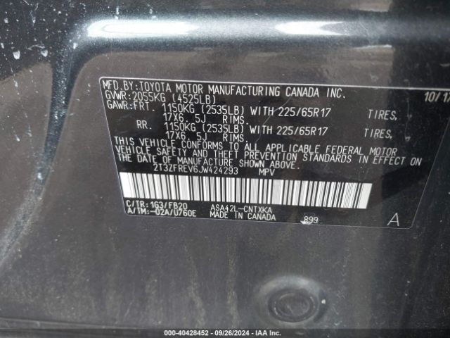 Photo 8 VIN: 2T3ZFREV6JW424293 - TOYOTA RAV4 