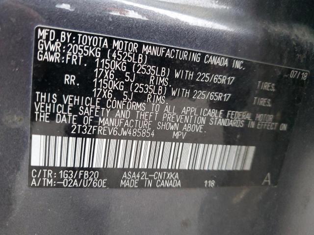 Photo 12 VIN: 2T3ZFREV6JW485854 - TOYOTA RAV4 LE 