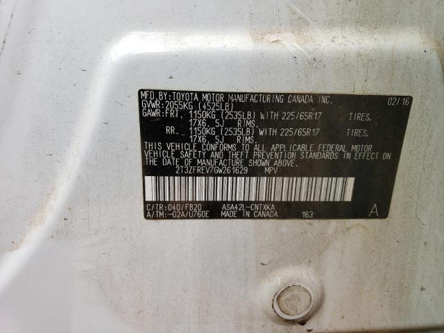 Photo 12 VIN: 2T3ZFREV7GW261629 - TOYOTA RAV4 LE 