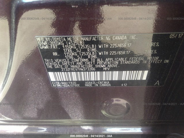 Photo 8 VIN: 2T3ZFREV7HW373266 - TOYOTA RAV4 