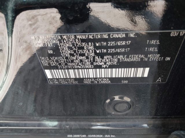 Photo 8 VIN: 2T3ZFREV8HW359683 - TOYOTA RAV4 