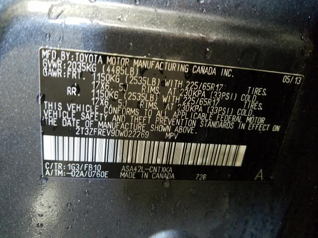 Photo 9 VIN: 2T3ZFREV9DW022269 - TOYOTA RAV4 LE 