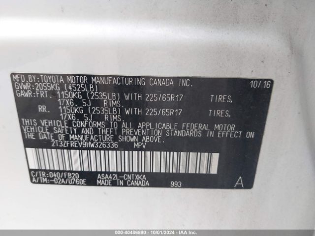 Photo 8 VIN: 2T3ZFREV9HW326336 - TOYOTA RAV4 