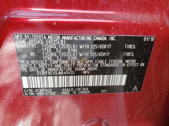 Photo 12 VIN: 2T3ZFREV9JW440455 - TOYOTA RAV4 LE 