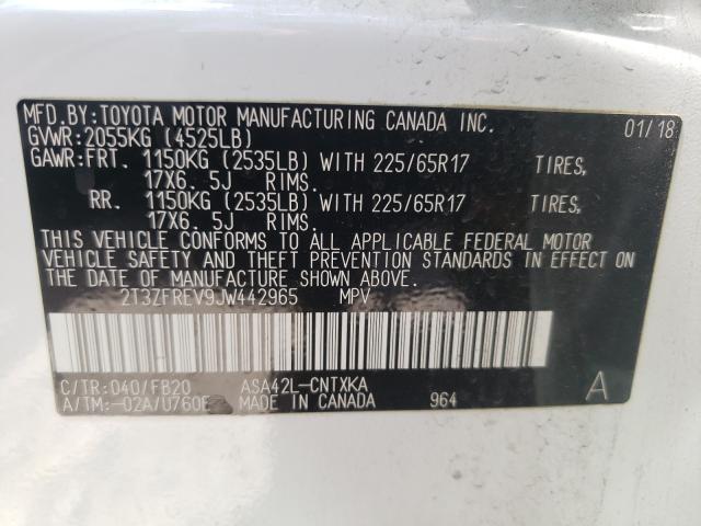 Photo 9 VIN: 2T3ZFREV9JW442965 - TOYOTA RAV4 LE 