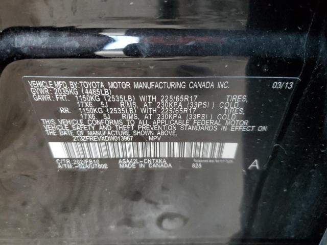 Photo 12 VIN: 2T3ZFREVXDW013967 - TOYOTA RAV4 LE 