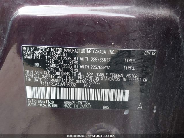 Photo 8 VIN: 2T3ZFREVXJW496002 - TOYOTA RAV4 