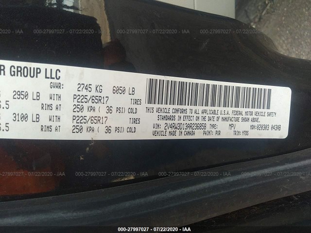 Photo 8 VIN: 2V4RW3D13AR236858 - VOLKSWAGEN ROUTAN 