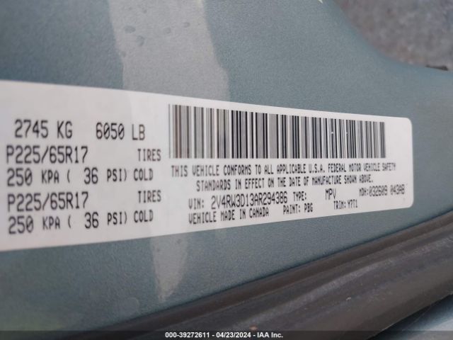 Photo 8 VIN: 2V4RW3D13AR294386 - VOLKSWAGEN ROUTAN 