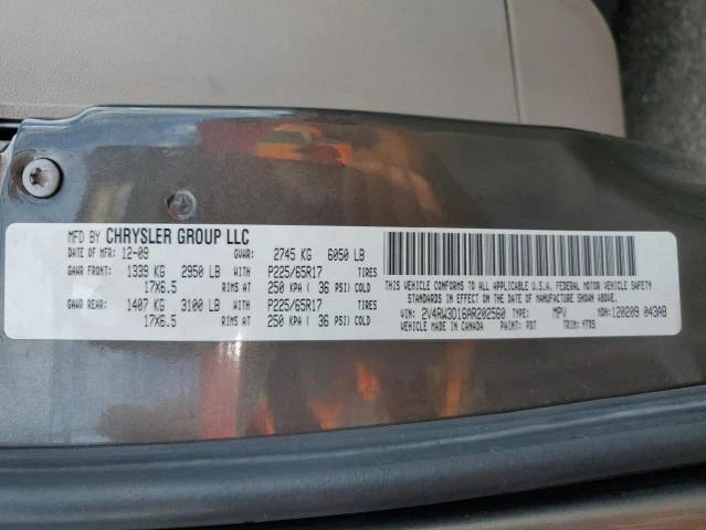 Photo 13 VIN: 2V4RW3D16AR202560 - VOLKSWAGEN ROUTAN SE 