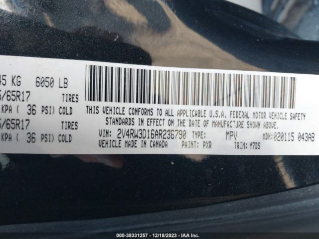 Photo 8 VIN: 2V4RW3D16AR236790 - VOLKSWAGEN ROUTAN 