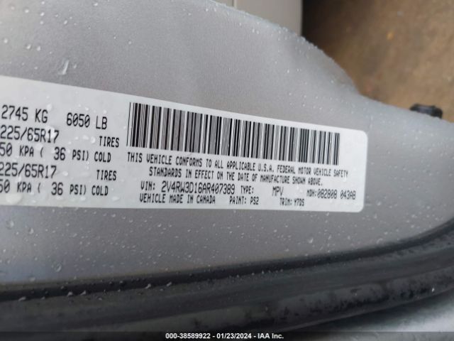 Photo 8 VIN: 2V4RW3D16AR407389 - VOLKSWAGEN ROUTAN 