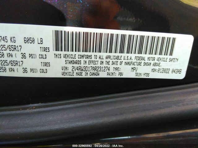 Photo 8 VIN: 2V4RW3D17AR231274 - VOLKSWAGEN ROUTAN 