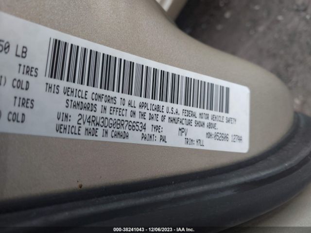 Photo 8 VIN: 2V4RW3DG0BR766534 - VOLKSWAGEN ROUTAN 