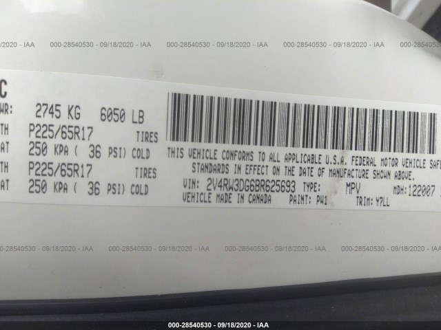 Photo 8 VIN: 2V4RW3DG6BR625693 - VOLKSWAGEN ROUTAN 