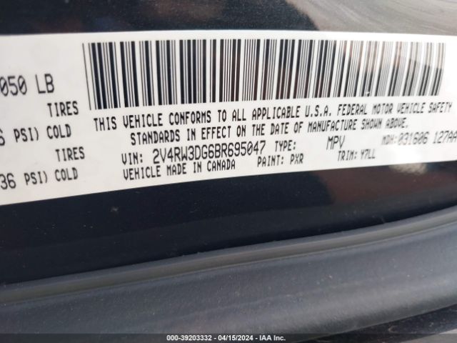 Photo 8 VIN: 2V4RW3DG6BR695047 - VOLKSWAGEN ROUTAN 