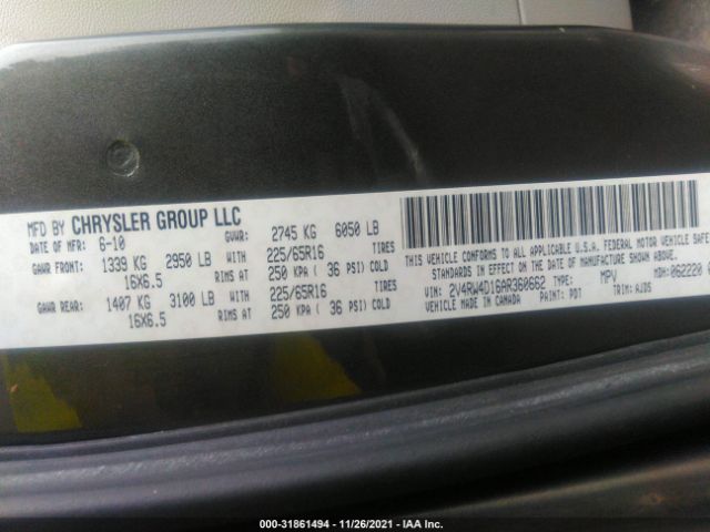 Photo 8 VIN: 2V4RW4D16AR360662 - VOLKSWAGEN ROUTAN 