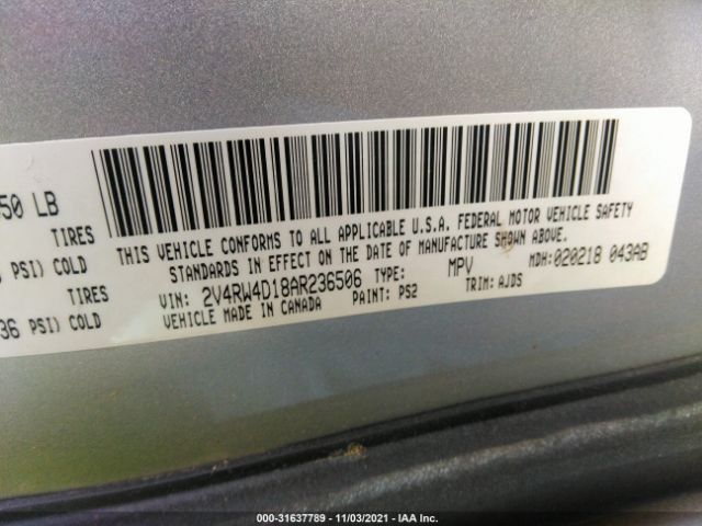 Photo 8 VIN: 2V4RW4D18AR236506 - VOLKSWAGEN ROUTAN 