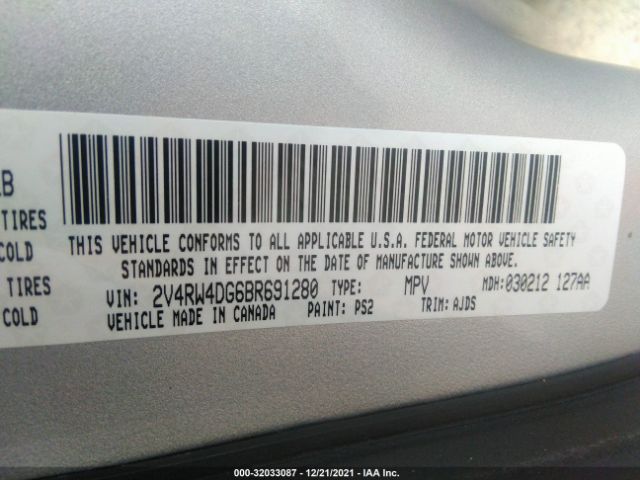 Photo 8 VIN: 2V4RW4DG6BR691280 - VOLKSWAGEN ROUTAN 