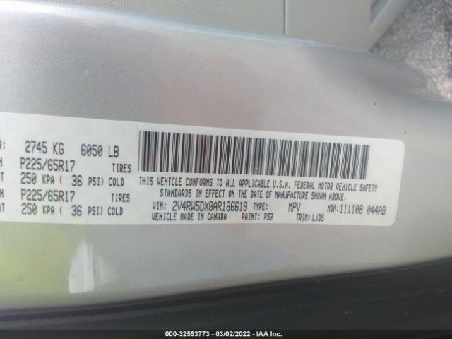 Photo 8 VIN: 2V4RW5DX8AR186619 - VOLKSWAGEN ROUTAN 