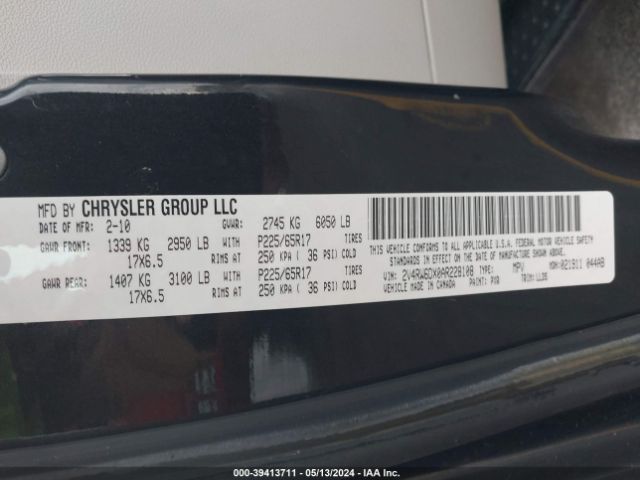 Photo 8 VIN: 2V4RW6DX0AR228108 - VOLKSWAGEN ROUTAN 