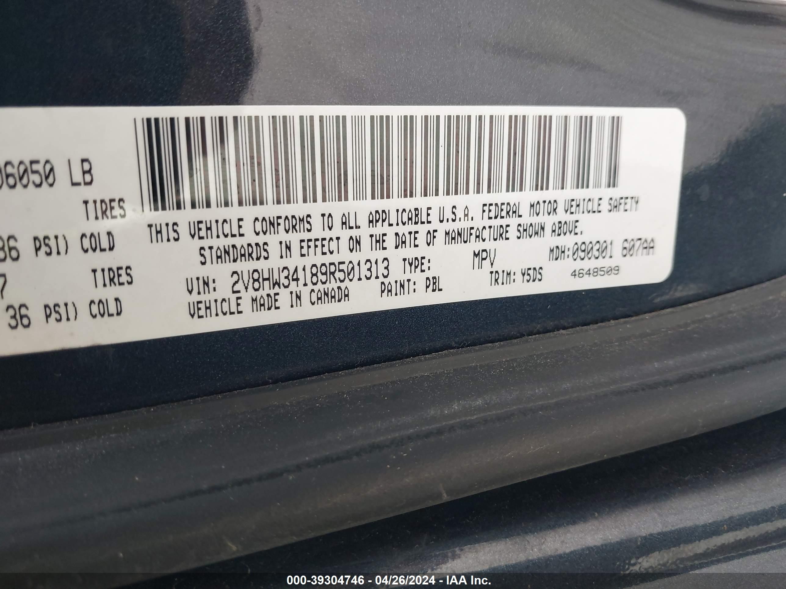 Photo 8 VIN: 2V8HW34189R501313 - VOLKSWAGEN ROUTAN 