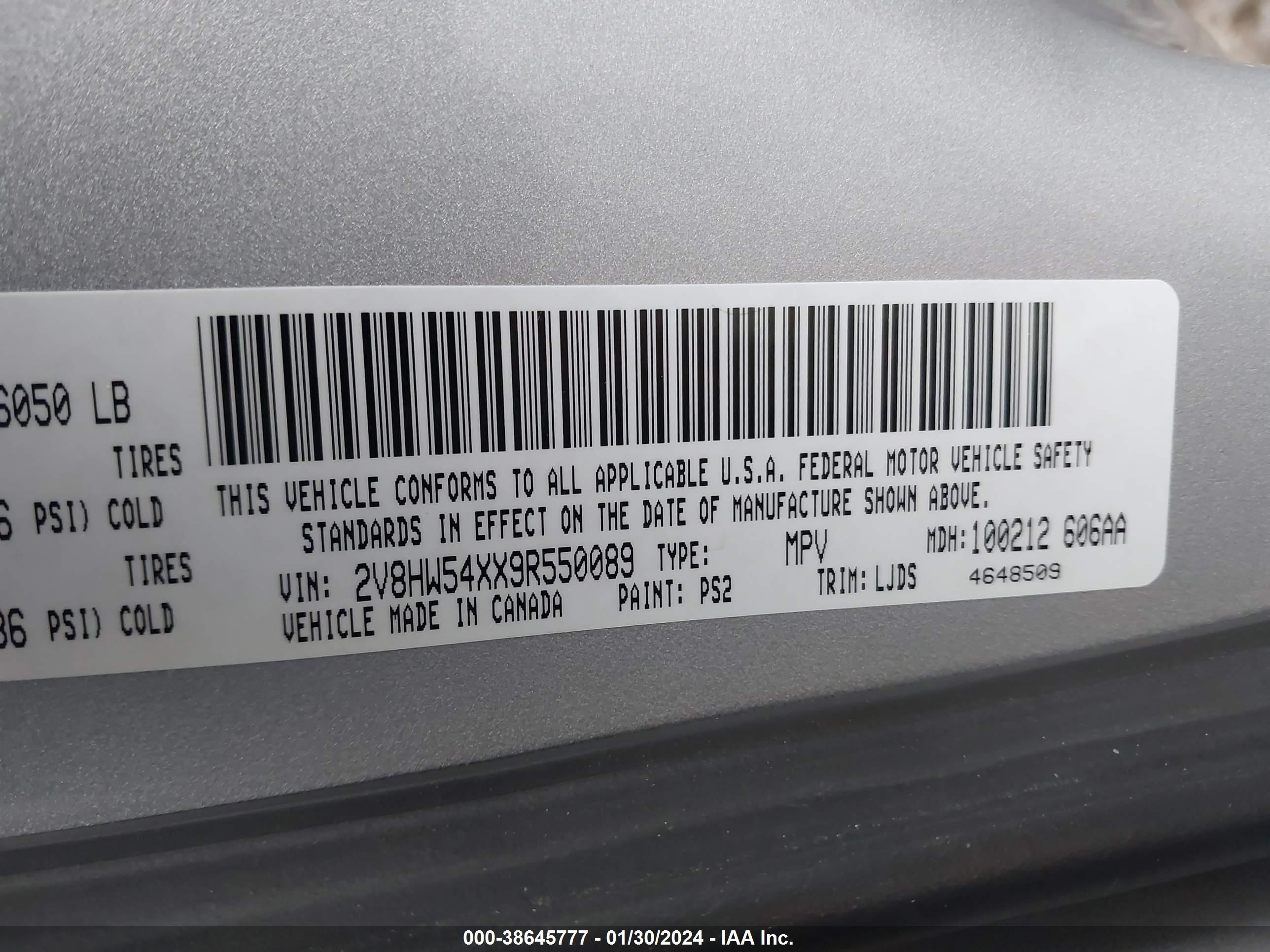 Photo 8 VIN: 2V8HW54XX9R550089 - VOLKSWAGEN ROUTAN 