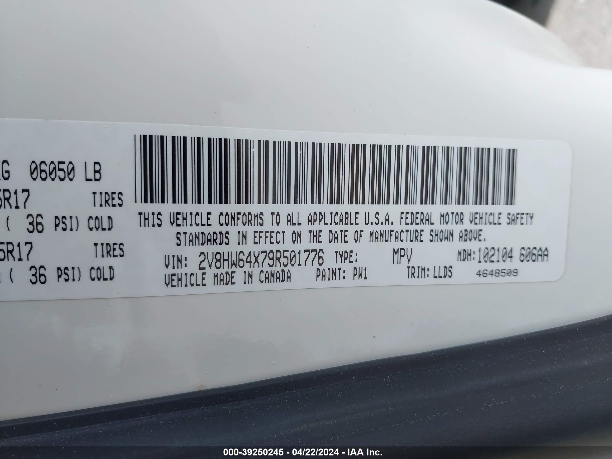 Photo 8 VIN: 2V8HW64X79R501776 - VOLKSWAGEN ROUTAN 