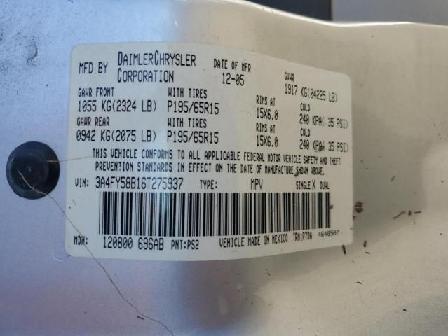 Photo 12 VIN: 3A4FY58B16T275937 - CHRYSLER PT CRUISER 