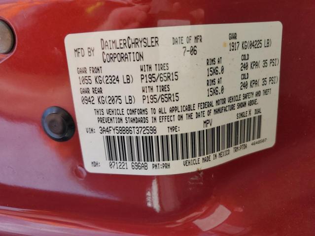 Photo 12 VIN: 3A4FY58B86T372598 - CHRYSLER PT CRUISER 