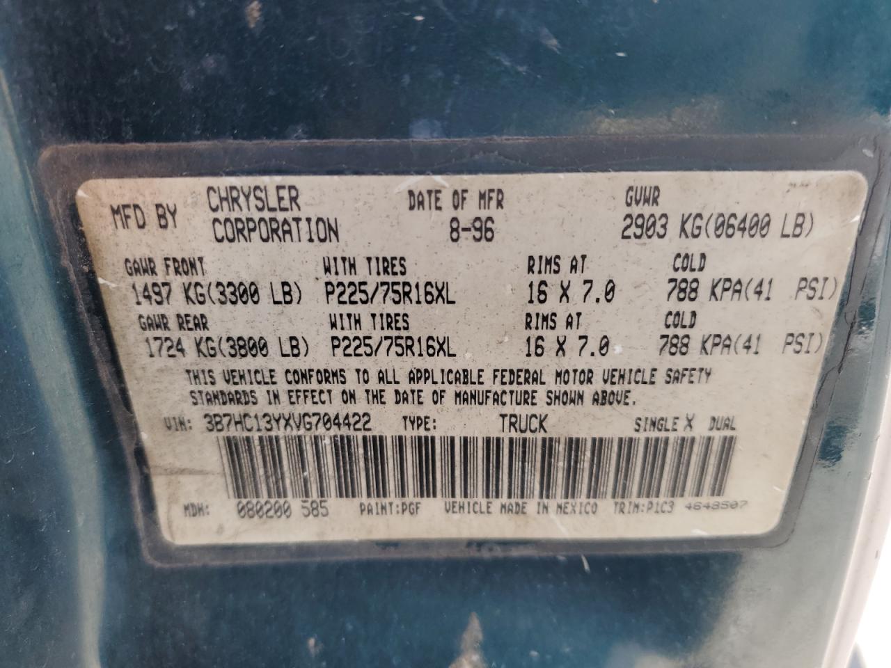 Photo 11 VIN: 3B7HC13YXVG704422 - DODGE RAM 