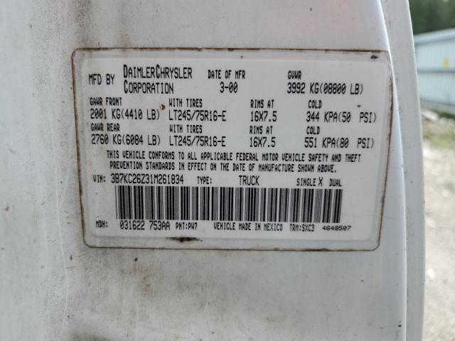 Photo 12 VIN: 3B7KC26Z31M261834 - DODGE RAM 2500 