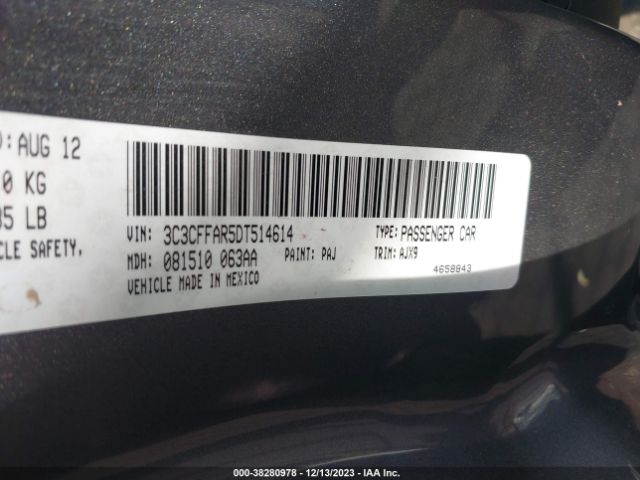 Photo 8 VIN: 3C3CFFAR5DT514614 - FIAT 500 