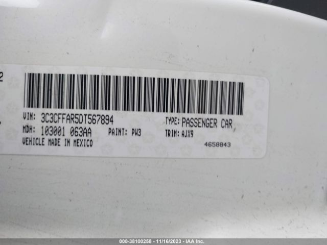 Photo 8 VIN: 3C3CFFAR5DT567894 - FIAT 500 