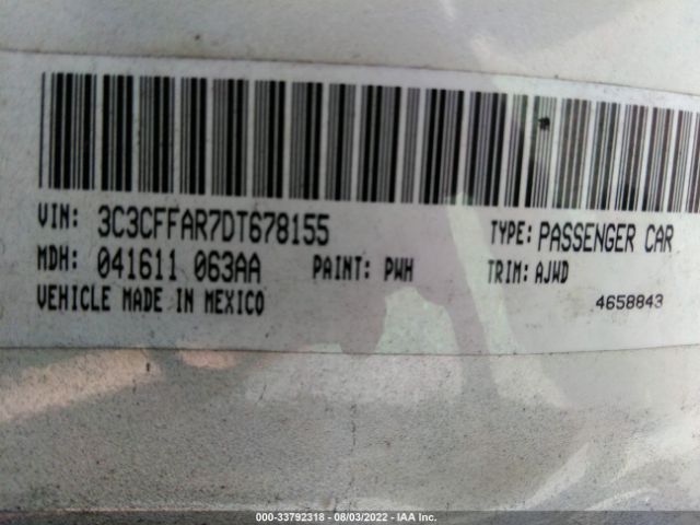 Photo 8 VIN: 3C3CFFAR7DT678155 - FIAT 500 