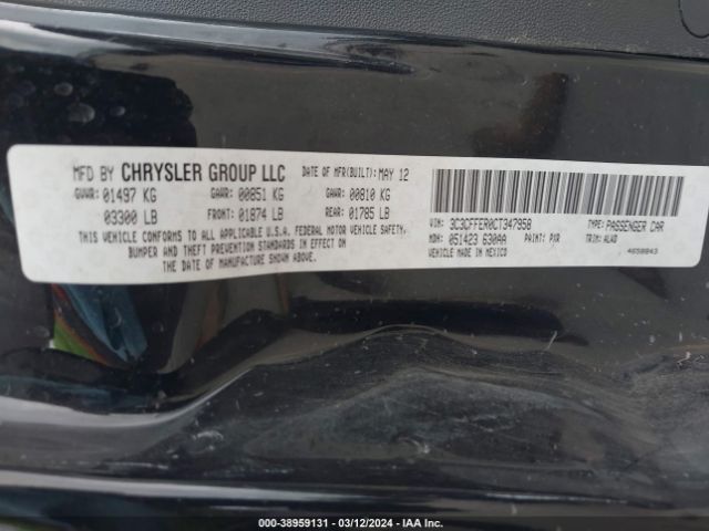 Photo 8 VIN: 3C3CFFER0CT347958 - FIAT 500C 