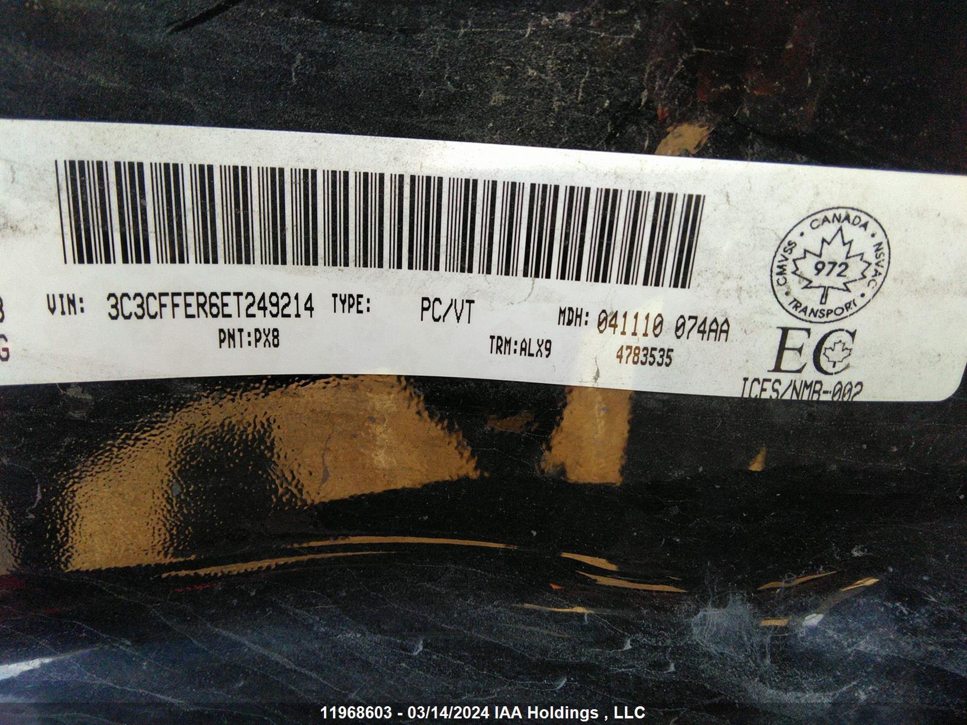 Photo 8 VIN: 3C3CFFER6ET249214 - FIAT DUCATO 