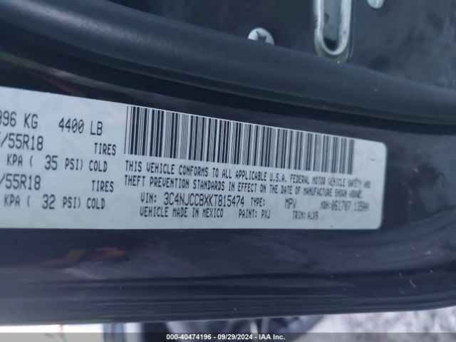 Photo 8 VIN: 3C4NJCCBXKT815474 - JEEP COMPASS 