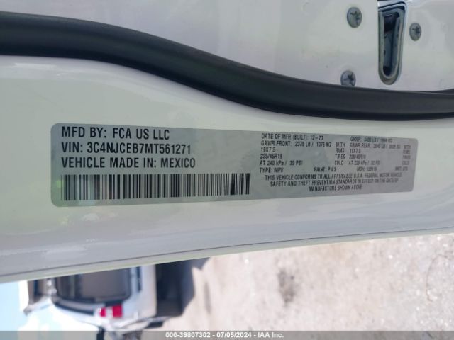 Photo 8 VIN: 3C4NJCEB7MT561271 - JEEP COMPASS 