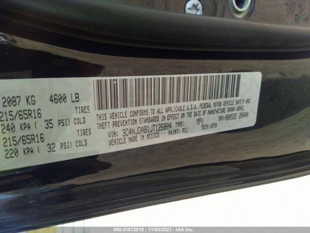 Photo 8 VIN: 3C4NJDAB1JT126804 - JEEP COMPASS 