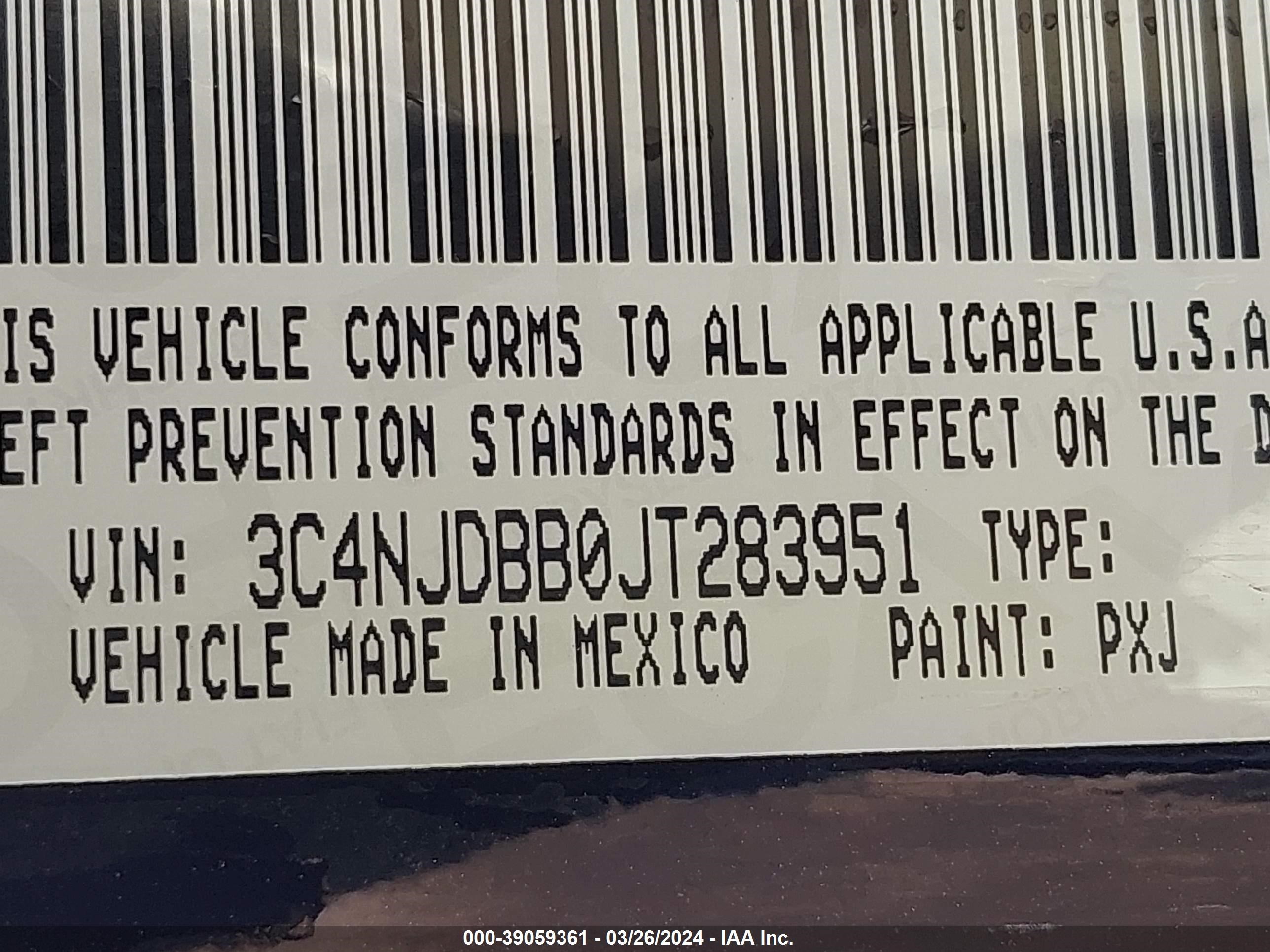 Photo 8 VIN: 3C4NJDBB0JT283951 - JEEP COMPASS 