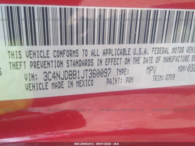 Photo 8 VIN: 3C4NJDBB1JT360097 - JEEP COMPASS 