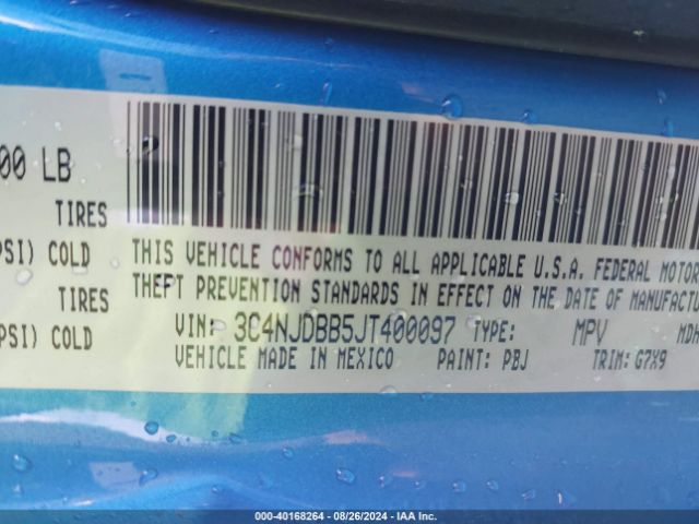 Photo 8 VIN: 3C4NJDBB5JT400097 - JEEP COMPASS 