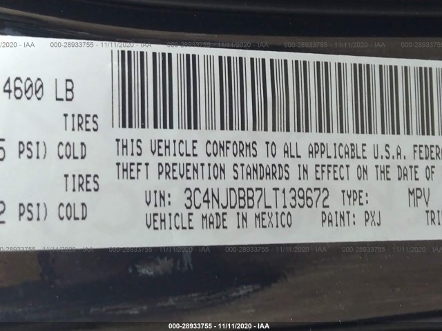 Photo 8 VIN: 3C4NJDBB7LT139672 - JEEP COMPASS 