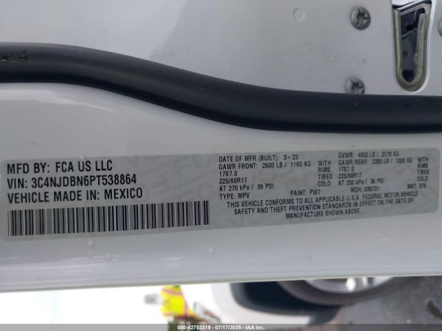 Photo 8 VIN: 3C4NJDBN6PT538864 - JEEP COMPASS 