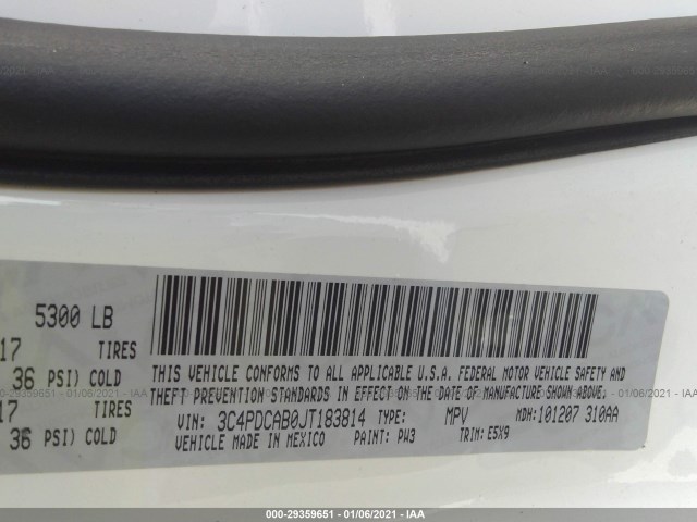 Photo 8 VIN: 3C4PDCAB0JT183814 - DODGE JOURNEY 