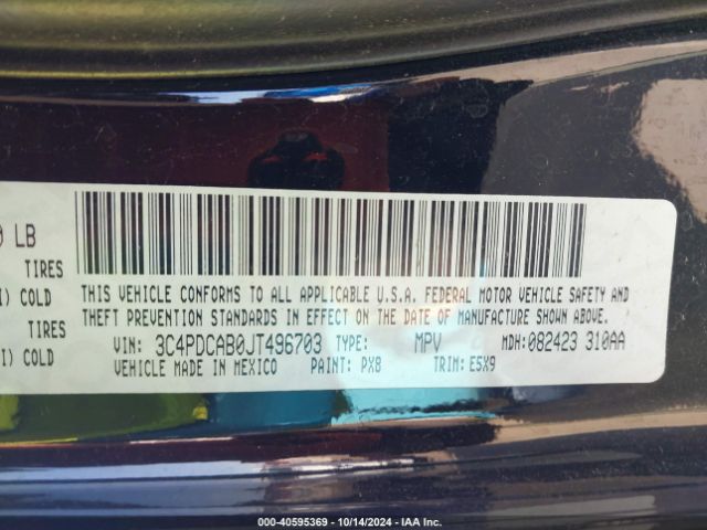 Photo 8 VIN: 3C4PDCAB0JT496703 - DODGE JOURNEY 