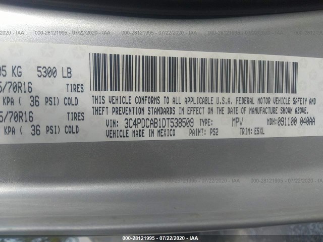 Photo 8 VIN: 3C4PDCAB1DT538509 - DODGE JOURNEY 