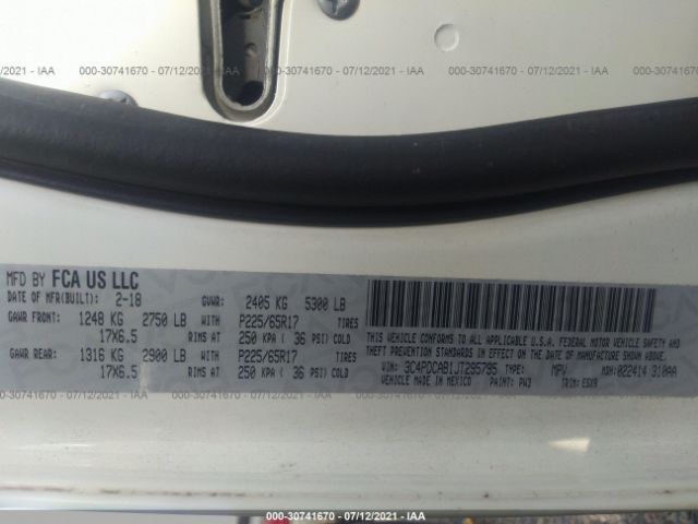 Photo 8 VIN: 3C4PDCAB1JT295795 - DODGE JOURNEY 