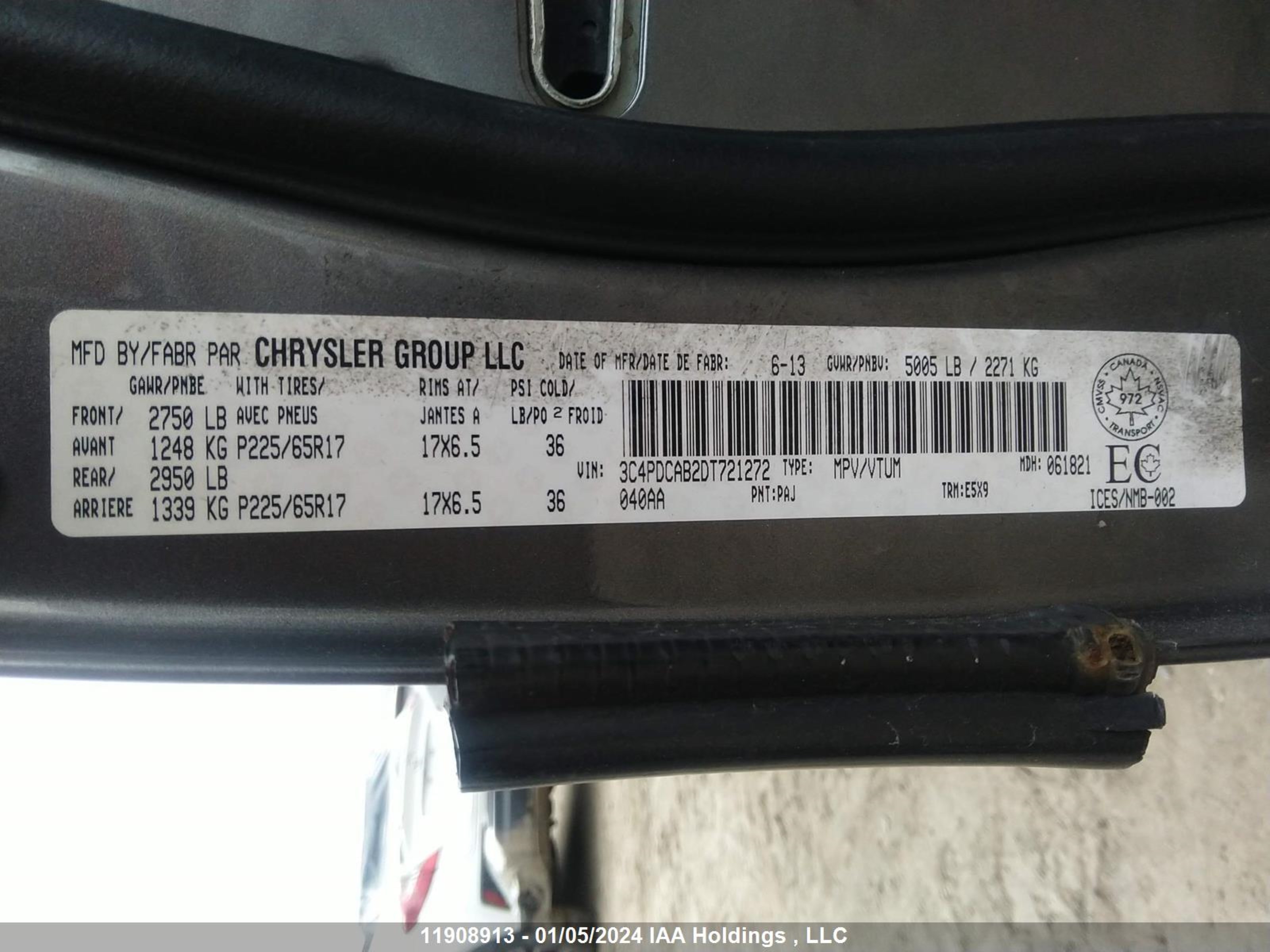 Photo 8 VIN: 3C4PDCAB2DT721272 - DODGE JOURNEY 